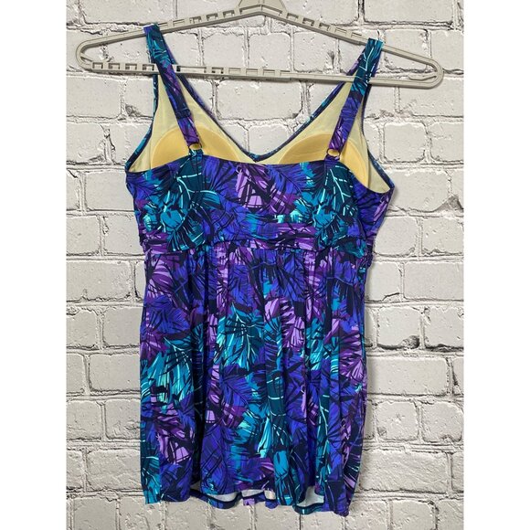 Swim365 Womens size 24 Tropical Leaf Print One-Piece Swimsuit Tummy Control - Picture 2 of 7